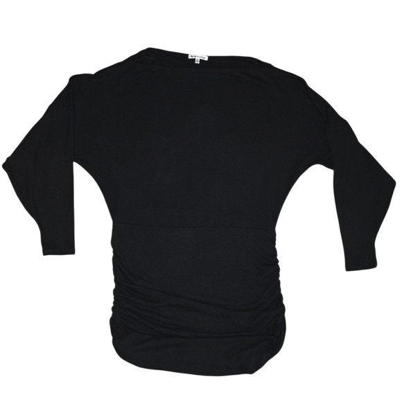 Reformation "Cotton Comfy" stretch fabric Black Draped Long Sleeve Dress XL - Picture 4 of 12